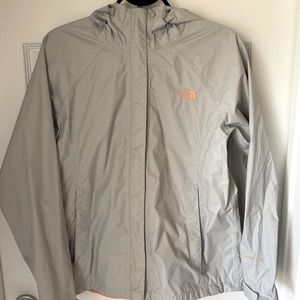 North face light grey rain jacket